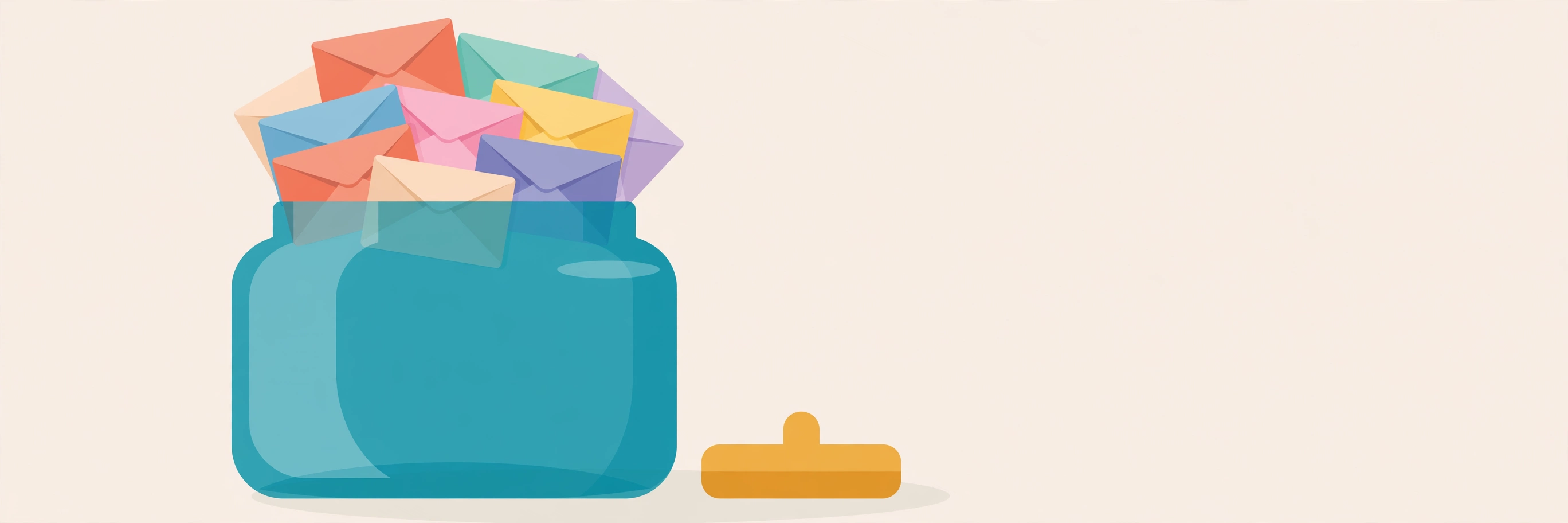 TempJar blog — a teal glass jar filled with email envelopes